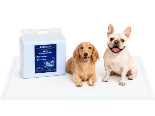 Image of 60 Count X-Large Heavy Duty Dog Pee Pads, 26 inch x 35 inch, Advanced 6-Layer Absorption Core, Leak-Proof, Fast-Drying, Fragrance-Free