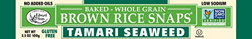 Edward & Sons Brown Rice Snaps Tamari Seaweed, 3.5 Ounce Packs (Pack of 12)