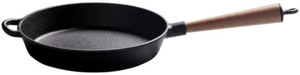 Garnki, Patelnie Patelnia Żeliwna Patelnia Zdrowa Patelnia Bez Powłoki Drewnianej Indukcja/Uchwyt Gazowy, Czarna Patelnia -24 CM (Czarna 22 CM)