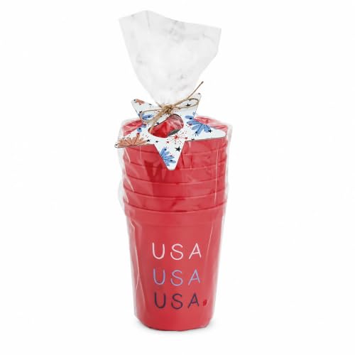 Mud Pie Red Americana Party Cup Set, America 250 Cup