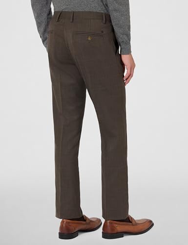 Image of Arrow Men Tapered fit Polyester CheckedMid-Rise waistTrousers