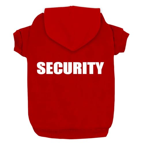 Izefia Hunde Kapuzenpulli Security Rdc Pet Bekleidung Hunde Shirt Wärmer Pullover Baumwoll Jackett Mantel Kleiner Hund Mittlerer Hund Rot L