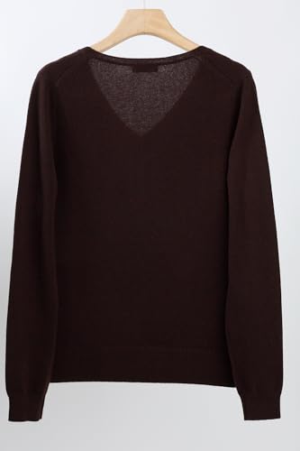 Image of JENNIE LIU Women's 100% Pure Cashmere Long Sleeve Pullover V Neck Sweater