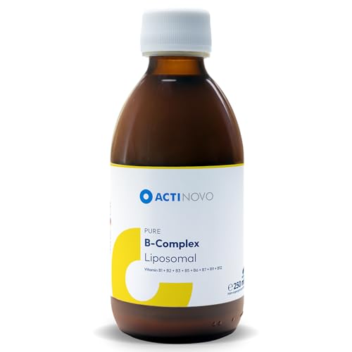 Liposomaler Vitamin-B-Komplex (B1 B2 B3 B5 B6 Biotin/B7 Folat/B9 B12) | Flüssig & pur hochverfügbar | Vegan zuckerfrei laborgeprüft | 25 Tagesdosen (250 ml) | Made in Germany