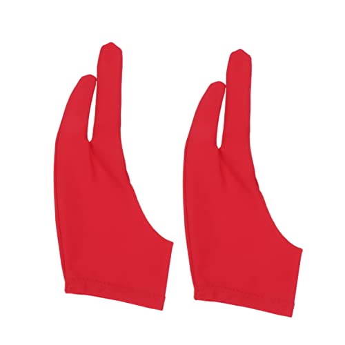 minkissy 2 Uds Guante De Dibujo Para Dibujante Dibujo Guante De Dos Dedos Manoplas Guante De Arte 2 Guantes De Dedo Guantes De Artista La Manopla Arco Escribiendo Y Dibujando Rojo