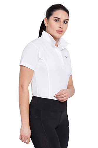 Tuffrider Women's Kirby Kwik Dry Short Sleeve Show Shirt, White/White, 3X #TOP1