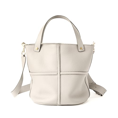 Image of Leather Bucket Crossbody Bags for Women, Adjustable Strap | Durable Leather Develops A Patina, Top Handle & Adjustable Strap, Roomy Bucket Fits Daily Essentials for Work & Casual Use