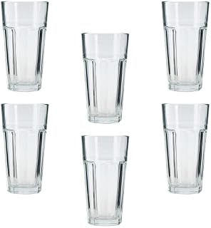 Large Highball Drinking Glass. Water Cocktail Glasses. (Pack of 6) (360 cc/ml).