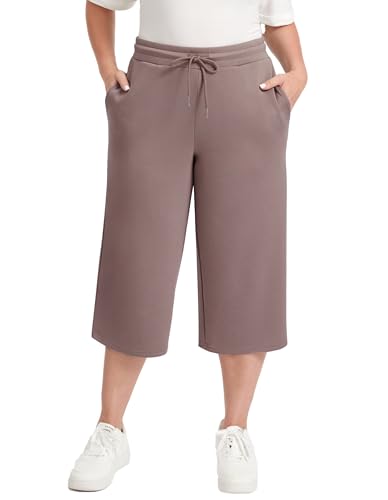SPECIALMAGIC Women's Capri Pants for Women 20' Scuba Capri Sweatpants High Waisted Straight Leg...