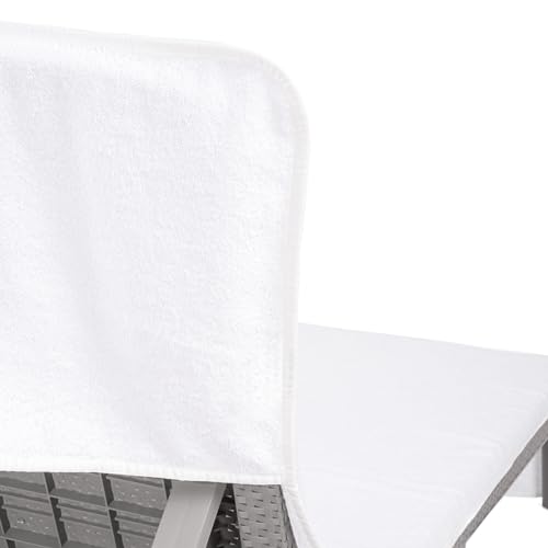 Cotton Paradise WHITE LOUNGE CHAIR TOWEL 100% Cotton Patio Chaise Lounge Covers thumb #4