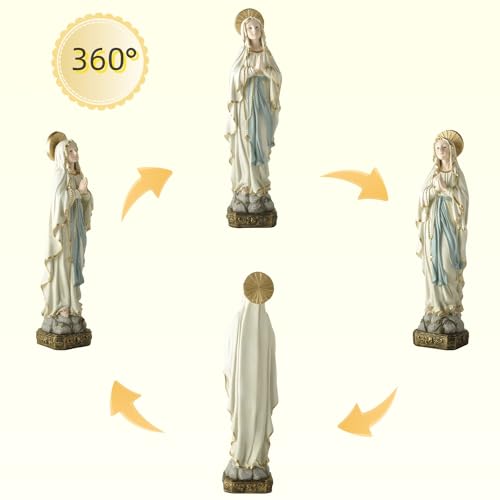 Figura de Nuestra Señora de Lourdes de 15 pulgadas miniatura 5