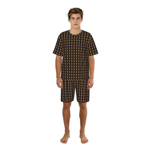 Pyjama homme doux et extensible en imprimé léopard, vêtement de nuit premium