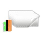 6Pcs 4'x6' White 3D Carbon Fiber Textured Vinyl Wrap Compatible with GMC Emblem Overlay Sticker Decal Front Rear Film Sheet Not Pre-Cut Free Tool Kit
