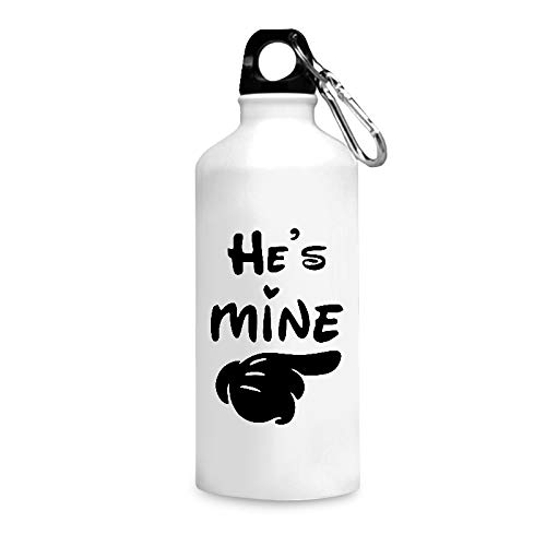 MOTIVATE BOX India,He's Mine Printed White Aluminium Sipper Bottles(750 ml)-image-13
