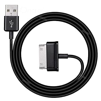 ONCRO® USB Data Cable Fast Sync Charger for Samsung Galaxy Tab 2 10.1 P5100 P3100 Tablet Black 30 Pin to USB Connector Speed Transfer Mobile Charging Cord 30pin Android Device Accessory