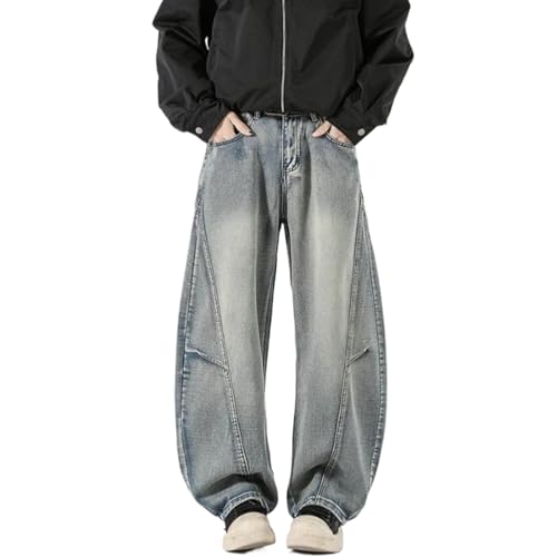 Men's Cargo Pants High Street Loose Fit Multi-Pocket Denim Trousers