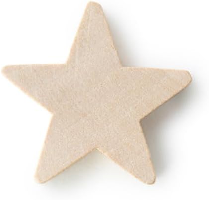 500 Pcs, Wooden Stars Shapes 3/4" Tall X 3/4" Wide X 3/16" Thick