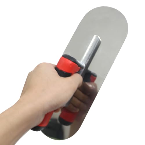 ESreake Concrete Tools Stainless Steel Pool Trowel, 11" x 4" Masonry Hand Tool with Soft Grip Handle, Lightweight, Plastering Trowel for Drywall Plastering Construction, Round End (Medium:11"L x 4"W) - Image 8