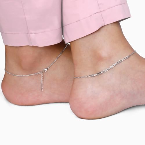 Image of GIVA 925 Silver Infinite Joy Anklet,Single | Anklets for Women and Girls | With Certificate of Authenticity and 925 Stamp | 6 Months Warranty