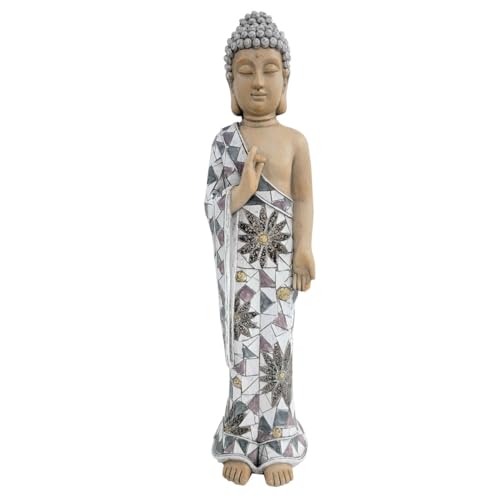SIGNES GRIMALT Statue Bouddha Debout en Pierre de magnésie, Intérieur et extérieur, Terrasse et Jardin, Hauteur 67 cm