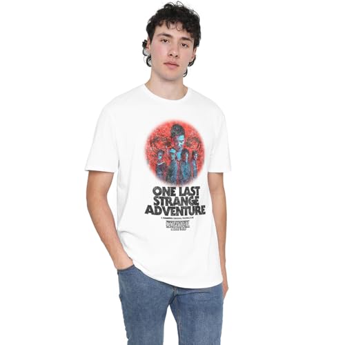 T-shirt Stranger Things One Last Adventure en coton doux blanc qui ne se déforme pas
