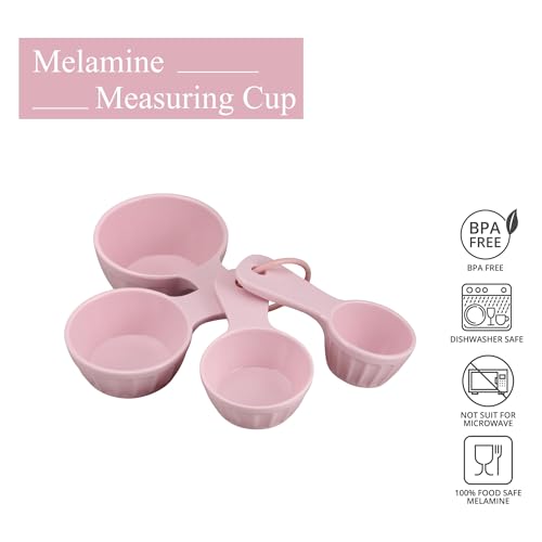 Set 4 vasos medidores de melamina estilo latte miniatura 3
