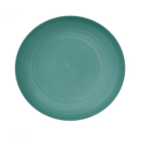 Image of Wheat Straw Dinner Plate Set, Eco-Friendly Dinner Set Round Serving Plate, Dishwasher & Microwave Safe - Perfect for Dinner Dishes Deep Plates Easy to Clean (Dark Green, 20 CM)