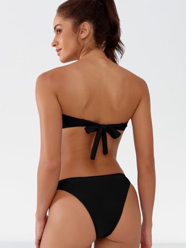 Women's Bandeau Strapless Bikini Sets Sexy Brazilian Swimsuits 2 Pieces4