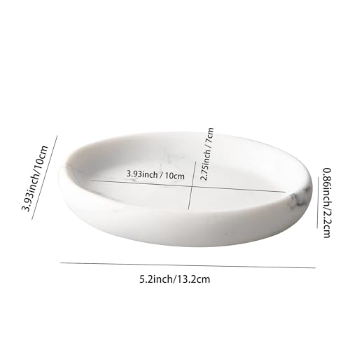 Imeea 2022 Soap Dish Marble Look Resin Soap Tray Oval Soap Holder Sponge Hand Soap Dish Holder For Bathroom Shower Kitchen Sink Counter thumb #1