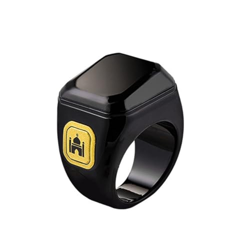 Wuden Smart Ring Bluetooth Counter Electronic Finger Counter Prayer Finger Ring Counter Worship Time Reminder Count 18mm Black