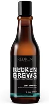 Redken Brews Mint Shampoo For Men | Energizing Mint Scent | With Menthol For Soothing and Refreshing Scalp and Hair | Deeply Cleanses Scalp | For All Men's Hair Types, 300 ML