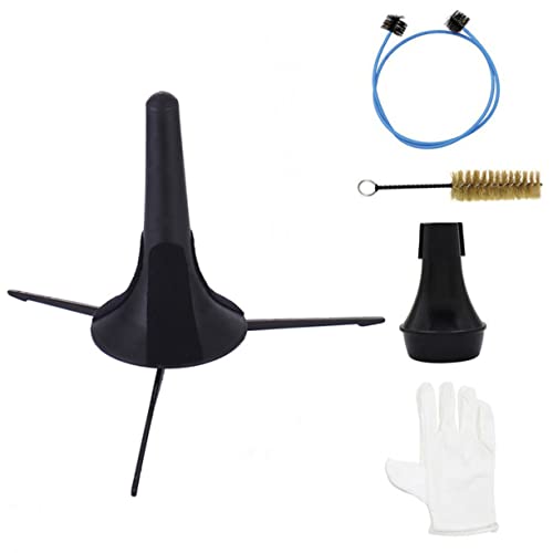 VICASKY Complete Trumpet Cleaning Kit 2 Brushes Mute Replacement Glove and Stand Light Portable for On-the-go