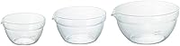 Hario KB-1318 Heat-Resistant Glass Mixing Bowls Set of 3, Stackable Spout Design, Microwave Safe, Made in Japan