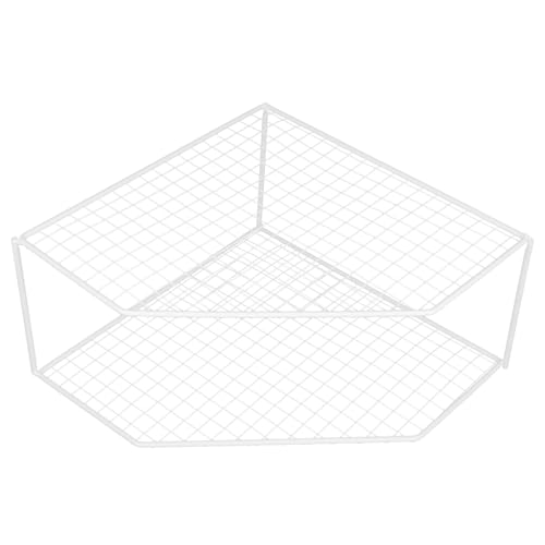 IMUSINICE Estante para Sartenes Multifunción de Doble Capa Blanco, Rejilla Organizadora para Ollas y Bandejas, Soporte de Cocina Compacto para Encimera, Tamaño Estándar 12 Cm, Adecuado