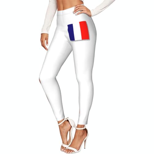 Leggings con la bandera francesa para mujer: pantalones de entrenamiento suaves de gimnasio