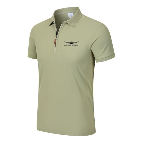 Polo Homme Manches Courtes Col Zippé Revers Léger Respirant Sport Été