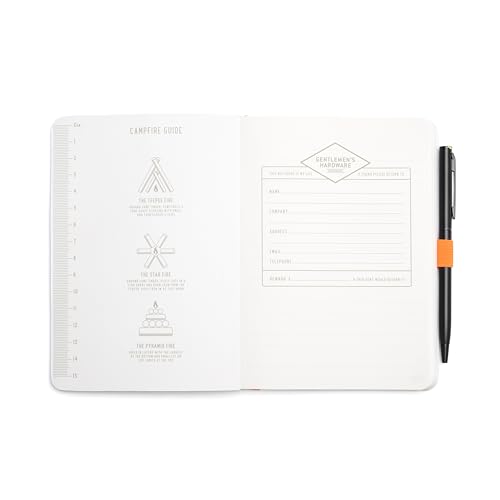 Gentlemen's Hardware Waterproof Notebook 104-Page Pocket Stone Paper Notes with Ballpoint Pen, 12.7cm x 16.51cm, Black - Image 3