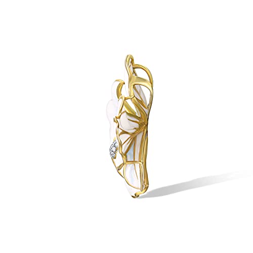 Santuzza 10K Solid Gold Enamel Flower Pendant Without Chain for Women