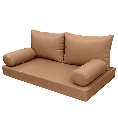 Prolinemax Style 2 - Mattress & Pillow Bolster Cushion for Outdoor Indoor Daybed Porch Swing Bed Knife Edge Twin Size AD104 | Covers ONLY |