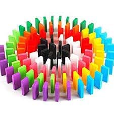 Unihom 120 Pcs Set Wooden Dominos Kids Game Educational Play Toy for Kids