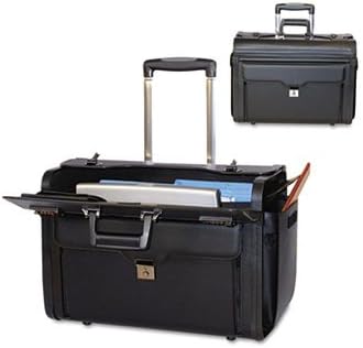 Bond Street Ltd Rolling Computer/Catalog Case Leather Added Webbing 19 X 9 X 15-1/2 Black