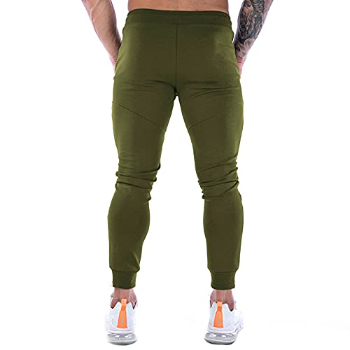 Gansanro Mens Joggers Sweatpants Slim Fit Mens Athletic Jogger Pants, Sweatpants For Men With Zipper Pockets Army Green #TOP6