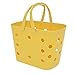 Kleine Rund Einkaufskorb Weicher tragbarer Picknickkorb Kunststoff Waschkorb Schmutzige Kleidung Aufbewahrungskorb Badekorb Badekorb Strand Reise Handtasche Geldgeschenk Baby (Yellow, One Size)