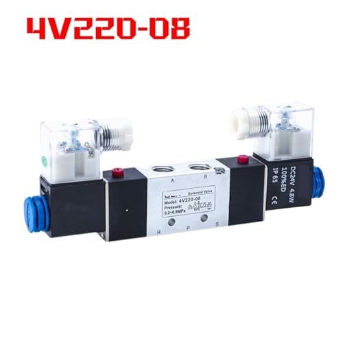 Électrovanne 4V220-08 double commande contre les pannes d'air comprimé - 4
