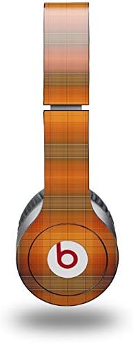 Skin Decal Wrap Works with Original Beats Solo HD Headphones Plaid Pumpkin Orange Skin Only (Headphones NOT Included)