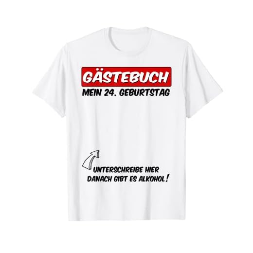 Libro de visitas de cumpleaños 24 años lista de invitados cumpleaños Camiseta