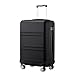 KONO Trolley Koffer Mittelgroß 4 Rollen Leicht Hartschalenkoffer Reisekoffer mit TSA Schloss, 65x44x25.5cm, 61Liter, Zwillingsrollen Rollkoffer, ABS Hartschale (Schwarz, L)