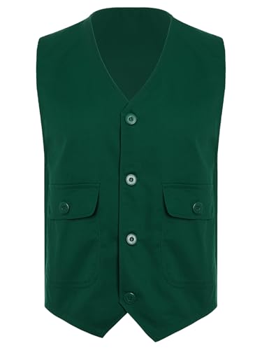 Unisex Kids Girls Boys V Neck Waistcoat Volunteer Vest Team Activities Unform with Pockets for Social Service