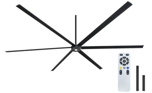Image of 144-Inch HVLS Industrial Ceiling Fan Large Commercial Ceiling Fan +32,000 CFM with Remote, PMSM Motor, 6 Speeds, Reversible, for Warehouse, Gym, Barn, Shop, Garage | AA-Orion 144 inch (Black)