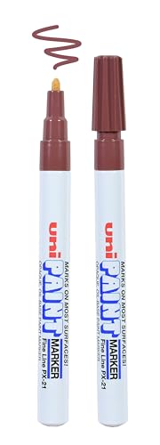 Uni-Ball Uni Paint Px-21 Oil-Based Paint Markers, Fine Line (1.2Mm), Brown, 2 Count
